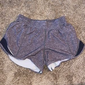 Grey Lululemon Hotty Hot Shorts 4 inch